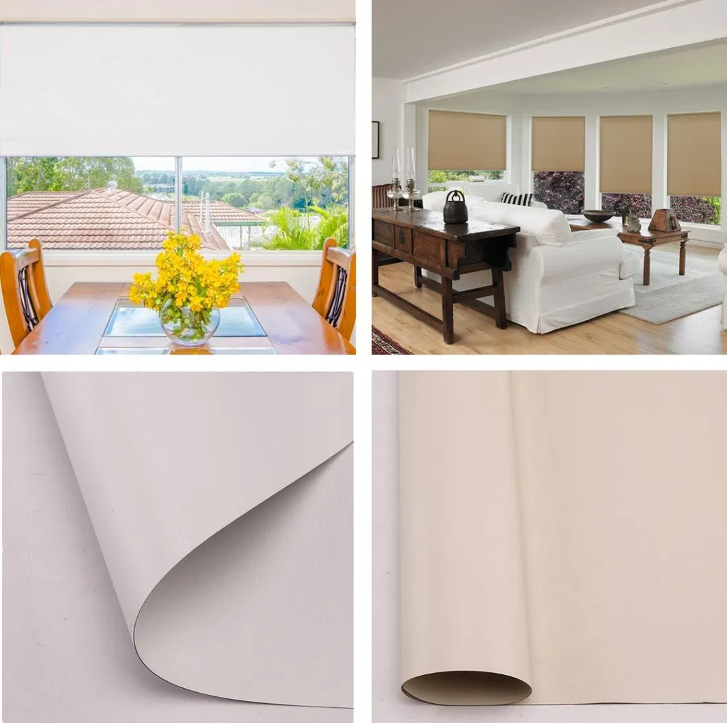 Hot Sale White/Blanco Fiberglass 100%Blackout Window Curtain Fire Water Proof for Electric Roller Blind