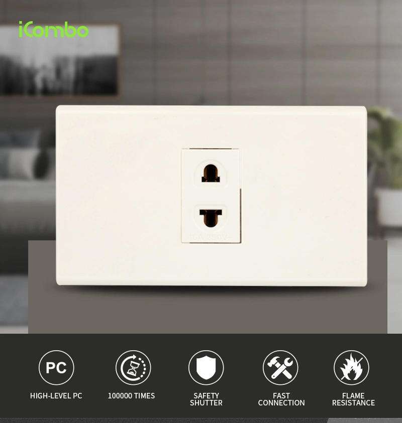 120*70mm Multifunction Multi Wall 2 Pin Power Switch Socket for Thailand 250V 16A